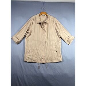 Zenergy by Chico's Tan Beige Zip Front Lightweight Jacket Size 3 XL